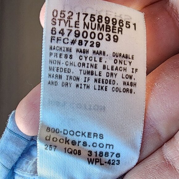 Dockers Blue Checked Short Sleeve Casual Button Down Shirt Size XL - Picture 8 of 13